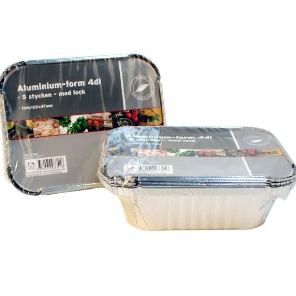 Aluminiumformar med Lock 4dl 5-pack