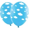 Baby Blå Ballonger med Vita Moln