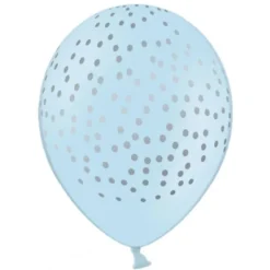 Baby Blå Latexballonger med Silverprickar