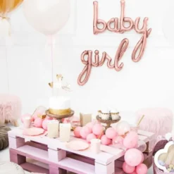 Baby Rosa Folieballong