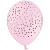 Baby Rosa Latexballonger med Guldprickar