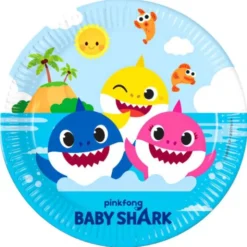 Baby Shark Kalas Papperstallrikar