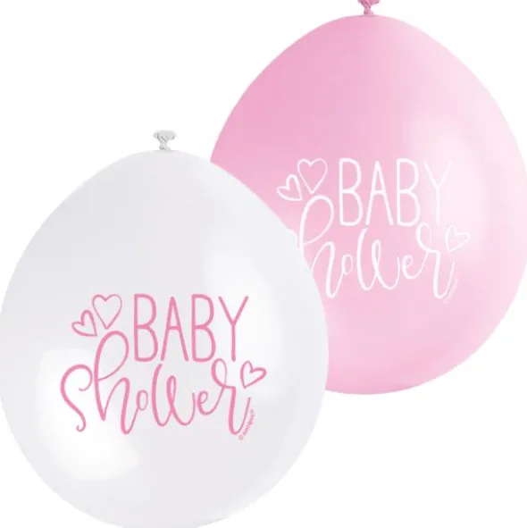 Baby Shower Ballonger Rosa och Vit