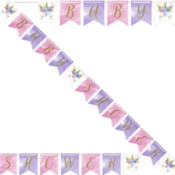 Baby Shower Flaggirlang Unicorn Baby