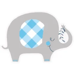 Babyshower Inbjudningskort Elefant Blå