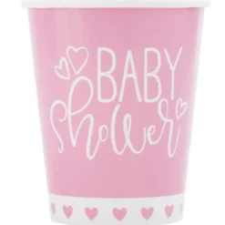 Baby Shower Pappersmuggar Hjärtan 27 cl 8-pack