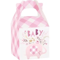 Babyshower Presentaskar Elefant Rosa