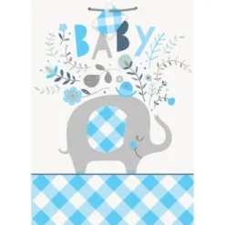 Babyshower Presentpåse Elefant Blå