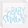 Baby Shower Servetter Ljusblå och Vit