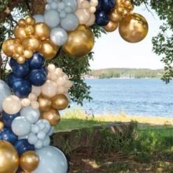 Ballongbåge Kit Guld/Blå/Sandfärg