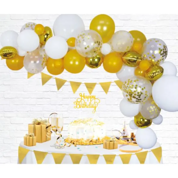 Ballongbåge Kit Guld & Vit
