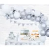 Ballongbåge Kit Silver & Vit