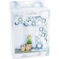 Ballongbåge Kit Vit & Silver