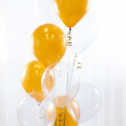 Ballongbukett Guld och Transparant
