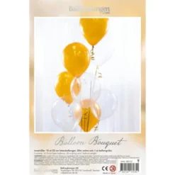 Ballongbukett Guld och Transparant