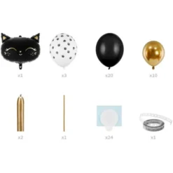 Ballongbukett Katt Svart