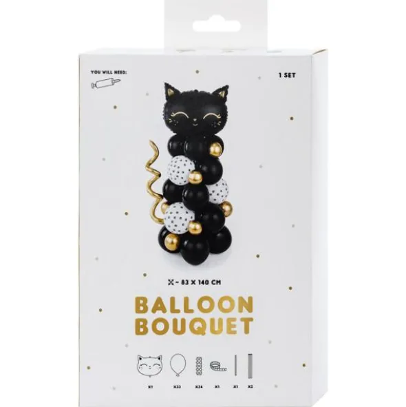 Ballongbukett Katt Svart