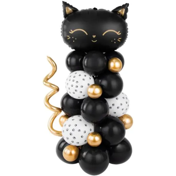 Ballongbukett Katt Svart