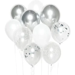 Ballongbukett Kit Vit och Silver