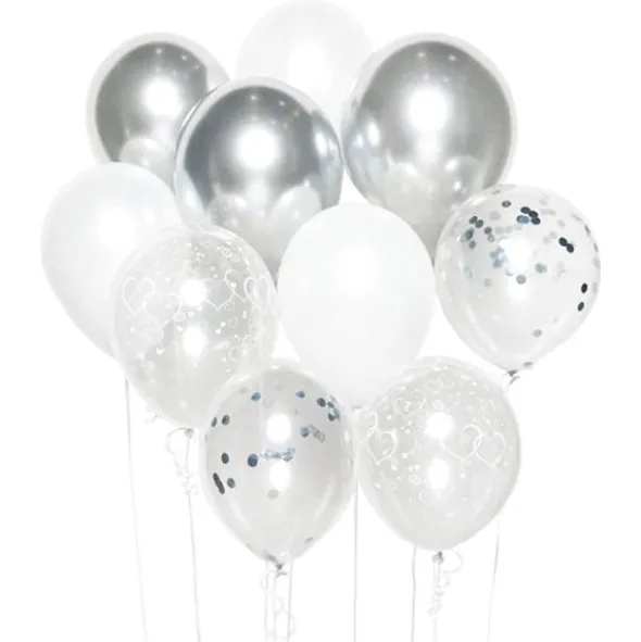 Ballongbukett Kit Vit och Silver