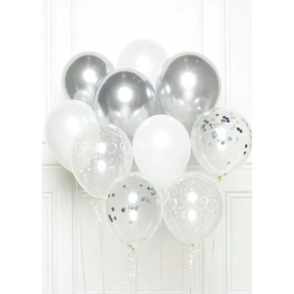 Ballongbukett Kit Vit och Silver