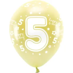 Ballonger Metallic Guld Happy B-day 5