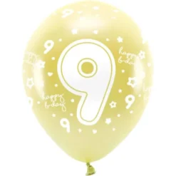 Ballonger Metallic Guld Happy B-day 9