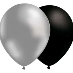 Ballonger Silver/Svart (10-pack)