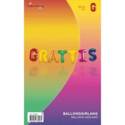 Ballonggirlang Grattis Flerfärgad 35 cm