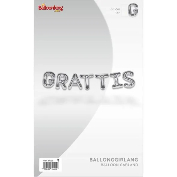 Ballonggirlang Grattis Silver