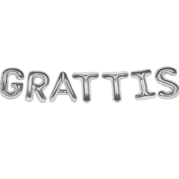 Ballonggirlang Grattis Silver