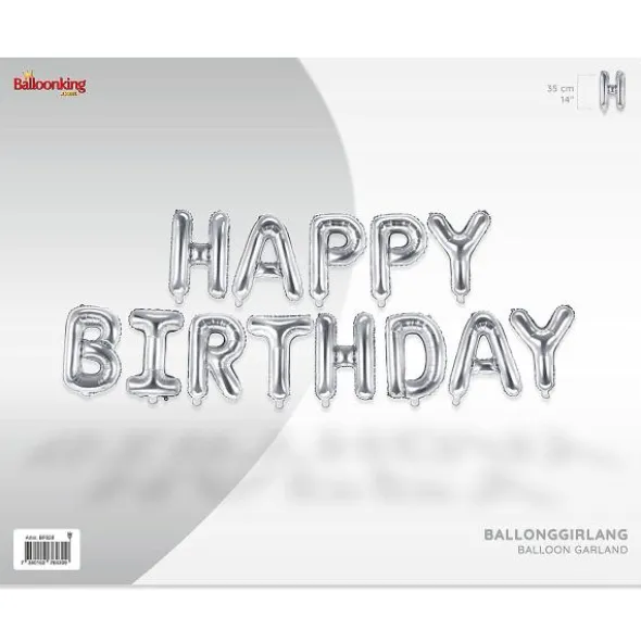 Ballonggirlang Happy Birthday Silver