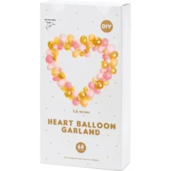 Ballonggirlang Hjärta Rosa & Guld