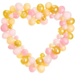 Ballonggirlang Hjärta Rosa & Guld