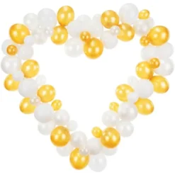Ballonggirlang Hjärta Vit & Guld