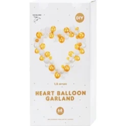 Ballonggirlang Hjärta Vit & Guld