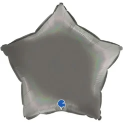Ballong Stjärna Holografisk Platinum Grå