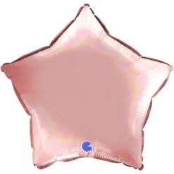 Ballong Stjärna Holografisk Platinum Rosé