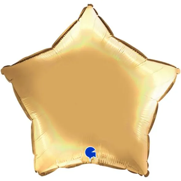 Ballong Stjärna Holografisk Platinum Champagne