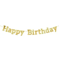 Banderoll Happy Birthday Guld & Svart