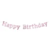 Banderoll Happy Birthday Silver & Rosa