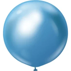 Blå Gigantiska Chrome Latexballonger 2-pack