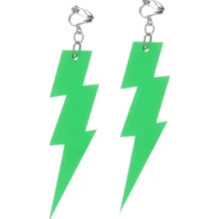 Blixt Örhängen Neongrön 11 cm