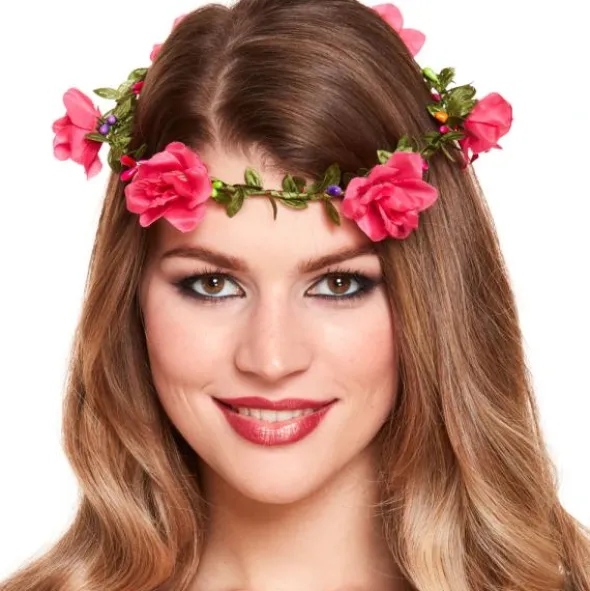 Blomkrans med Mörkrosa Blommor