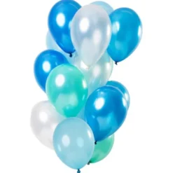 Blue Azure Metallic Latexballonger Mix