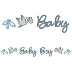 Bokstavsgirlang Baby Boy Stork