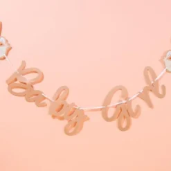 Bokstavsgirlang Baby Girl Stork