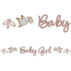 Bokstavsgirlang Baby Girl Stork
