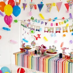 Bokstavsgirlang Happy Birthday Flerfärgad 1,7 m