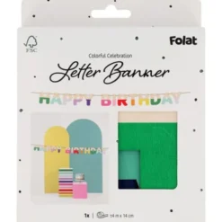Bokstavsgirlang Happy Birthday i Trä 4 m
